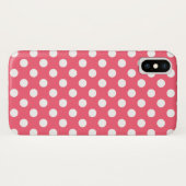 Weißer Polka Punkte auf Korallen Case-Mate iPhone Hülle (Rückseite (Horizontal))