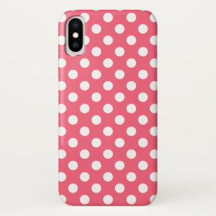 Weißer Polka Punkte auf Korallen Case-Mate iPhone Hülle