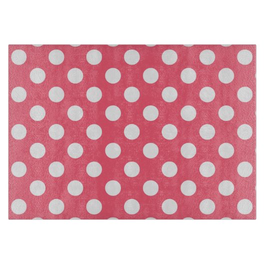 Weißer Polka Punkte auf Korallen Schneidebrett (Vorderseite)