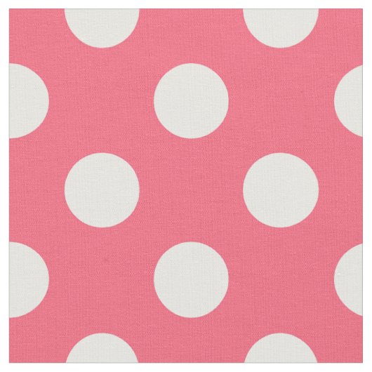Weißer Polka Punkte auf Korallen Stoff (Nahaufnahme)