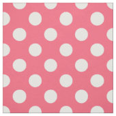Weißer Polka Punkte auf Korallen Stoff (Muster)