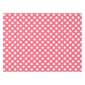 Weißer Polka Punkte auf Korallen Tischdecke (Vorderseite (Horizontal))