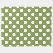 Weißer Polka Punkte auf Olivengrün Fleecedecke (Vorderseite (Horizontal))