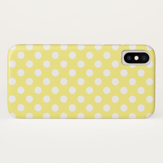 Weißer Polka Punkte auf Zitronengelb Case-Mate iPhone Hülle (Rückseite (Horizontal))