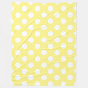 Weißer Polka Punkte auf Zitronengelb Fleecedecke