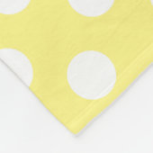 Weißer Polka Punkte auf Zitronengelb Fleecedecke (Ecke)