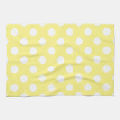 Weißer Polka Punkte auf Zitronengelb Handtuch (Horizontal)