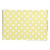 Weißer Polka Punkte auf Zitronengelb Kissenbezug (Rückseite)