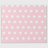 Weißer Polka-Punkte und rosa Hintergrund Valentins Geschenkpapier (Flach)