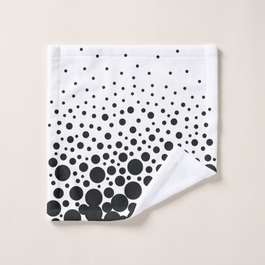 Weißer Polopunkt Badhandtuch Set (Waschlappen)