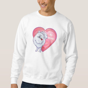 Weißer Pomeranian Valentinstag Sweatshirt