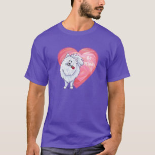 Weißer Pomeranian Valentinstag T-Shirt