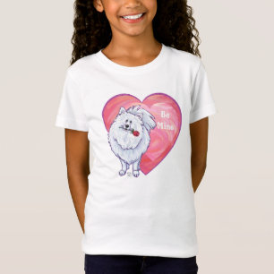 Weißer Pomeranian Valentinstag T-Shirt