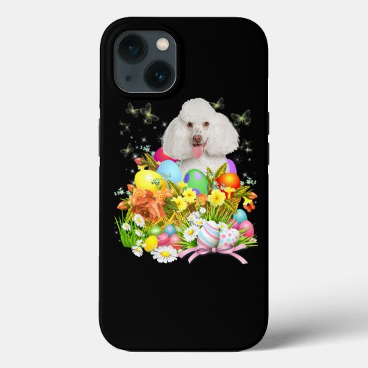 Weißer Poodle Bunny Dog Ostereier Basket Coo Case-Mate iPhone Hülle (Rückseite)