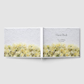 Weißer Prägelook mit gelben Narzissen Gästebuch (Voll)