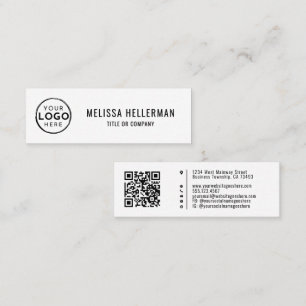 Weißer professioneller Logo-QR-Code Mini Visitenkarte