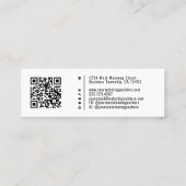 Weißer professioneller Logo-QR-Code Mini Visitenkarte (Rückseite)