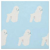 Weißer Pudel auf Blau Stoff (Muster)