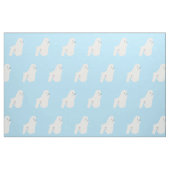 Weißer Pudel auf Blau Stoff (Fat Quarter (45,7 x 55,9 cm))