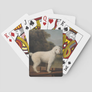 Weißer Pudel in einem Punt (von George Stubbs) Spielkarten