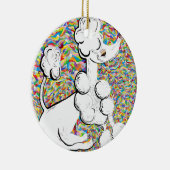 Weißer Pudel Keramik Ornament (Rechts)