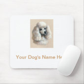 Weißer Pudel Mousepad (Mit Mouse)