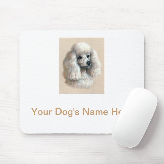 Weißer Pudel Mousepad (Mit Mouse)