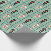 Weißer Pudel Winter Muster Geschenkpapier (Ecke)