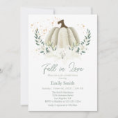 Weißer Pumpkin Fall in Liebe Brautparty Einladung (Vorderseite)