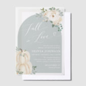 Weißer Pumpkin Fall in Liebe Brautparty Pergament Einladungen (Versetzt)