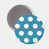 Weißer Punkt auf hellblauem Hintergrund Magnet (Vorderseite/Rückseite)