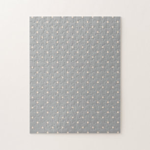 Weißer Punkt Grauer Hintergrund Eleganter Polka-Pu Puzzle