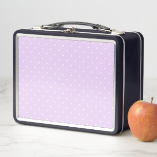 Weißer Punkt Rosa Hintergrund Eleganter Polka Dot  Metall Brotdose