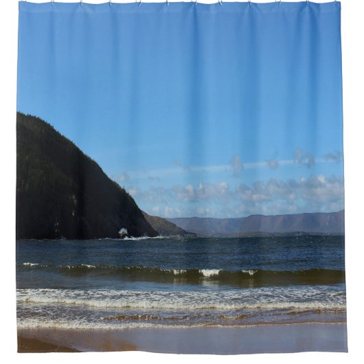 Weißer Punkt-Strand Duschvorhang (Vorderseite)