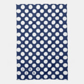 Weißer Punkt über blauem Hintergrund Geschirrtuch (Vertikal)