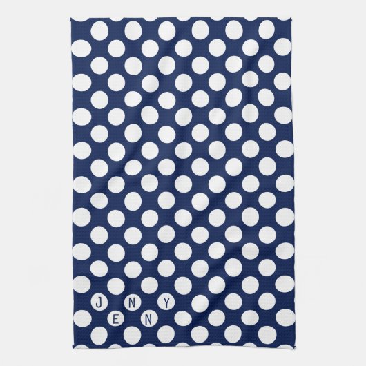 Weißer Punkt über blauem Hintergrund Geschirrtuch (Vertikal)
