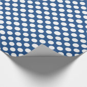 Weißer Punkt über dunkelblauem Hintergrund Geschenkpapier (Ecke)