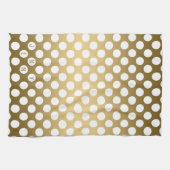 Weißer Punkt über Gold Hintergrund Handtuch (Horizontal)