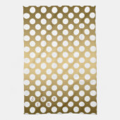 Weißer Punkt über Gold Hintergrund Handtuch (Vertikal)