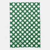 Weißer Punkt über grünem Hintergrund Handtuch (Vertikal)