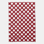 Weißer Punkt über rotem Hintergrund Geschirrtuch (Vertikal)