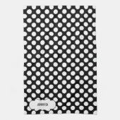 Weißer Punkt über schwarzem Hintergrund 2 Geschirrtuch (Vertikal)