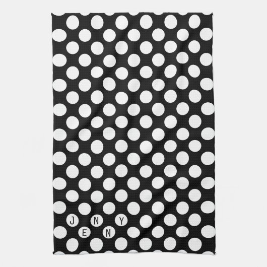 Weißer Punkt über schwarzem Hintergrund Handtuch (Vertikal)