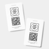 Weißer QR-Code | Einfache professionelle Geschäfts Ausweis (Vorder- & Rückseite)