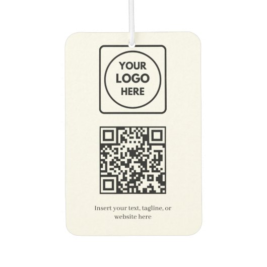Weißer QR-Code | Einfache professionelle Geschäfts Autolufterfrischer (Vorderseite)
