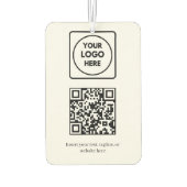 Weißer QR-Code | Einfache professionelle Geschäfts Autolufterfrischer (Rückseite)
