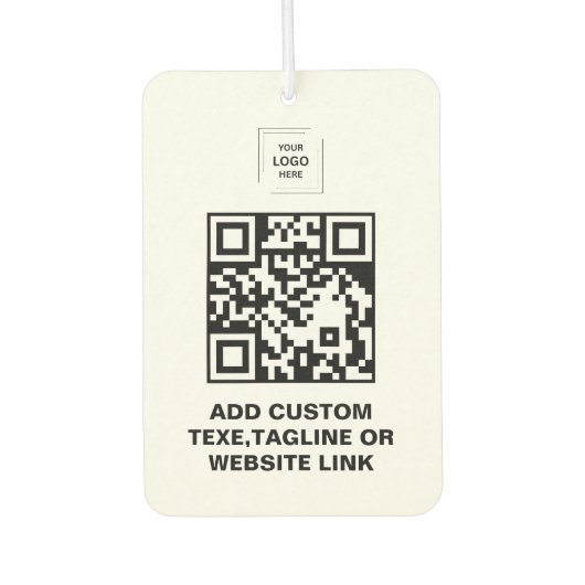Weißer QR-Code Geschäftslogo Auto-Luftverbesserer Autolufterfrischer (Vorderseite)
