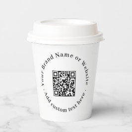 Weißer QR-Code | Minimalistisches modernes Geschäf Pappbecher
