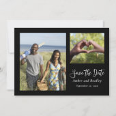 Weißer QR-Code mit schwarzem Hintergrund Save the Einladung (Vorderseite)