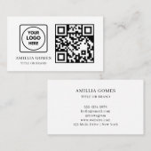 Weißer QR-Code | Moderne minimalistische benutzerd Visitenkarte (Vorne/Hinten)